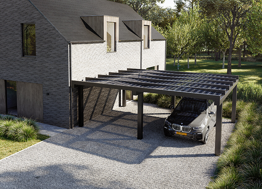 Solar carport plat dak