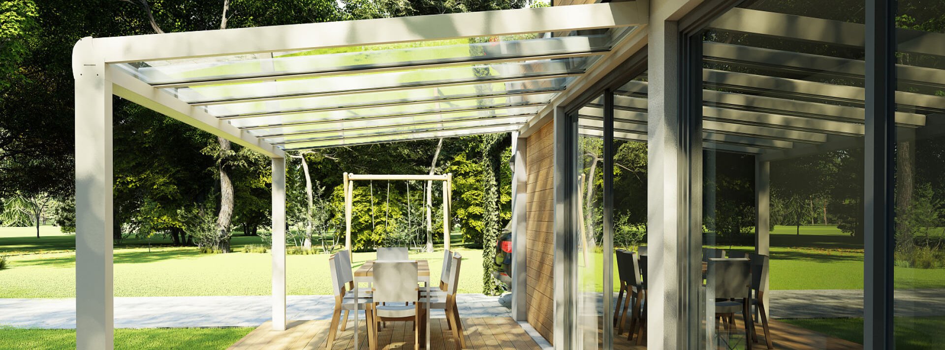 Terrasoverkapping Modern Primis collectie wit