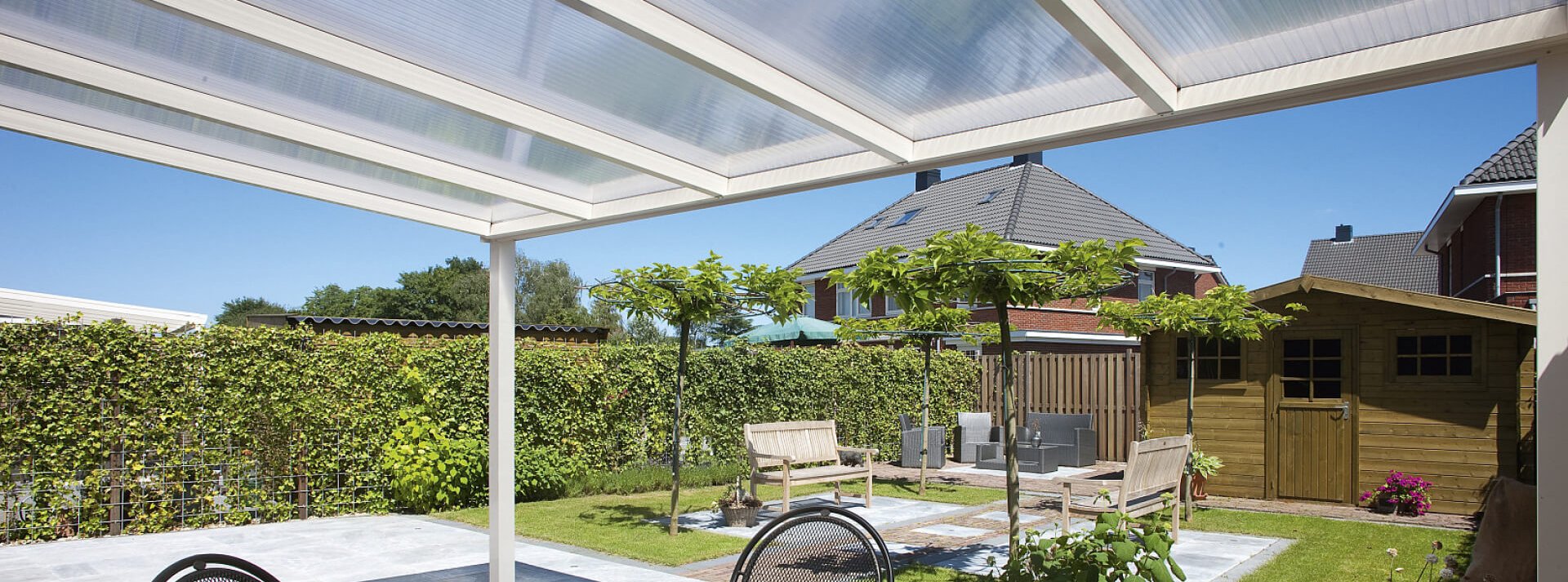 Terrasoverkapping Trendy Primis collectie wit